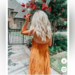 Halter Trapeze Tiered
Mini Dress